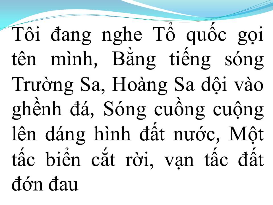 Lời bài hát TỔ QUỐC GỌI TÊN MÌNH