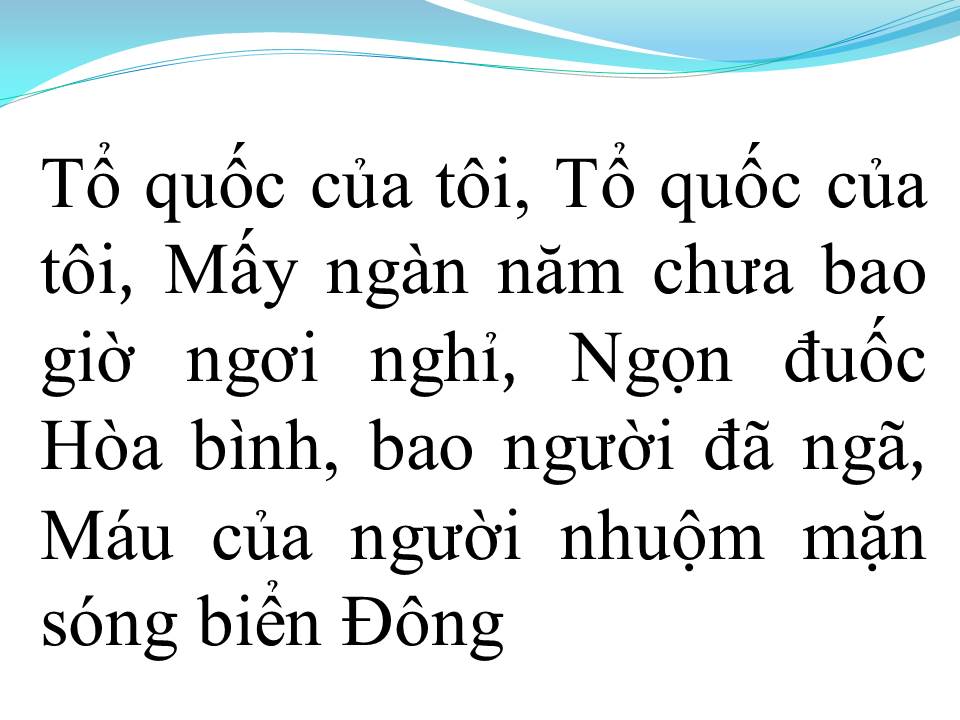 Lời bài hát TỔ QUỐC GỌI TÊN MÌNH