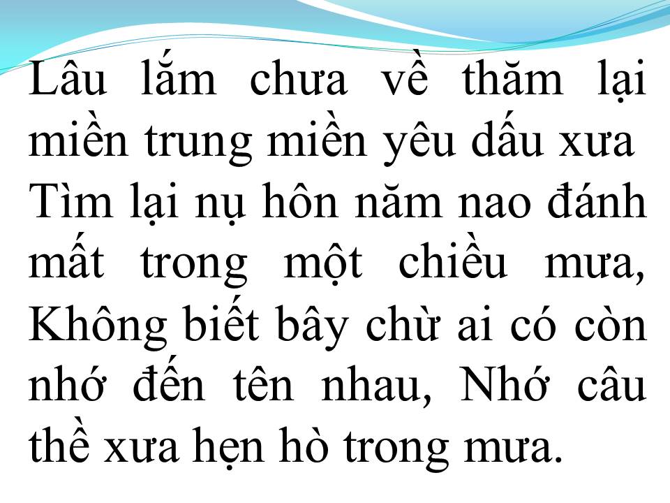Lời bài hát MIỀN TRUNG YÊU DẤU