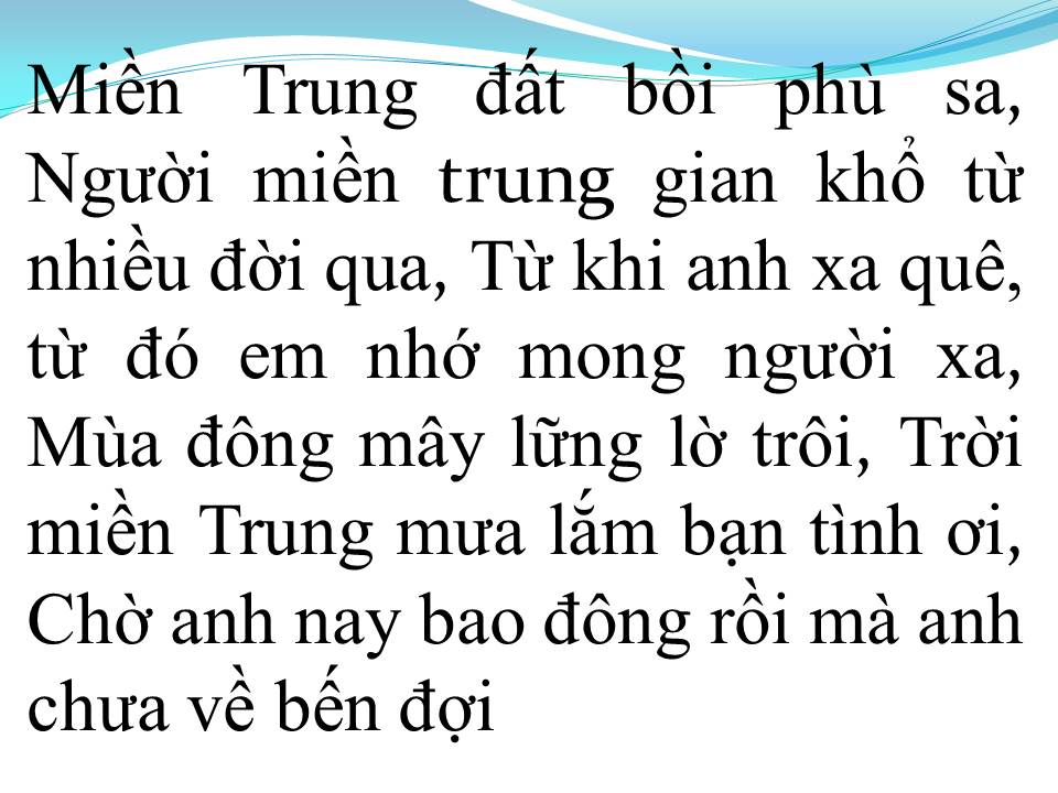 Lời bài hát MƯA CHIỀU MIỀN TRUNG