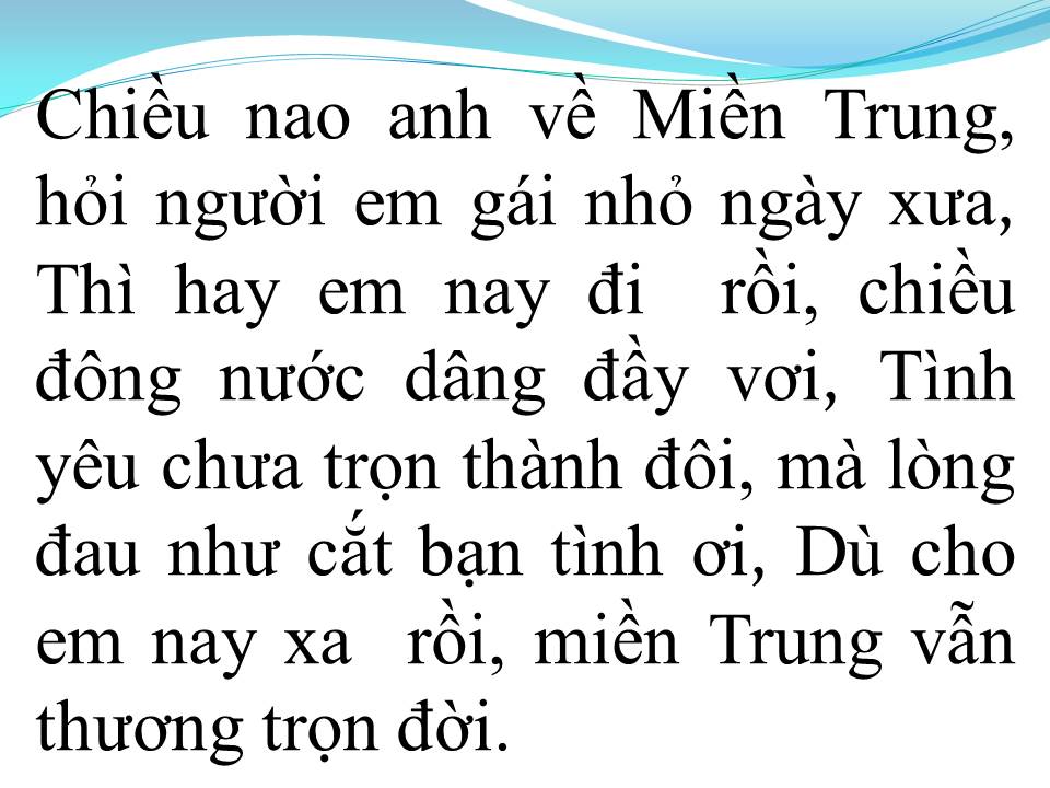 Lời bài hát MƯA CHIỀU MIỀN TRUNG