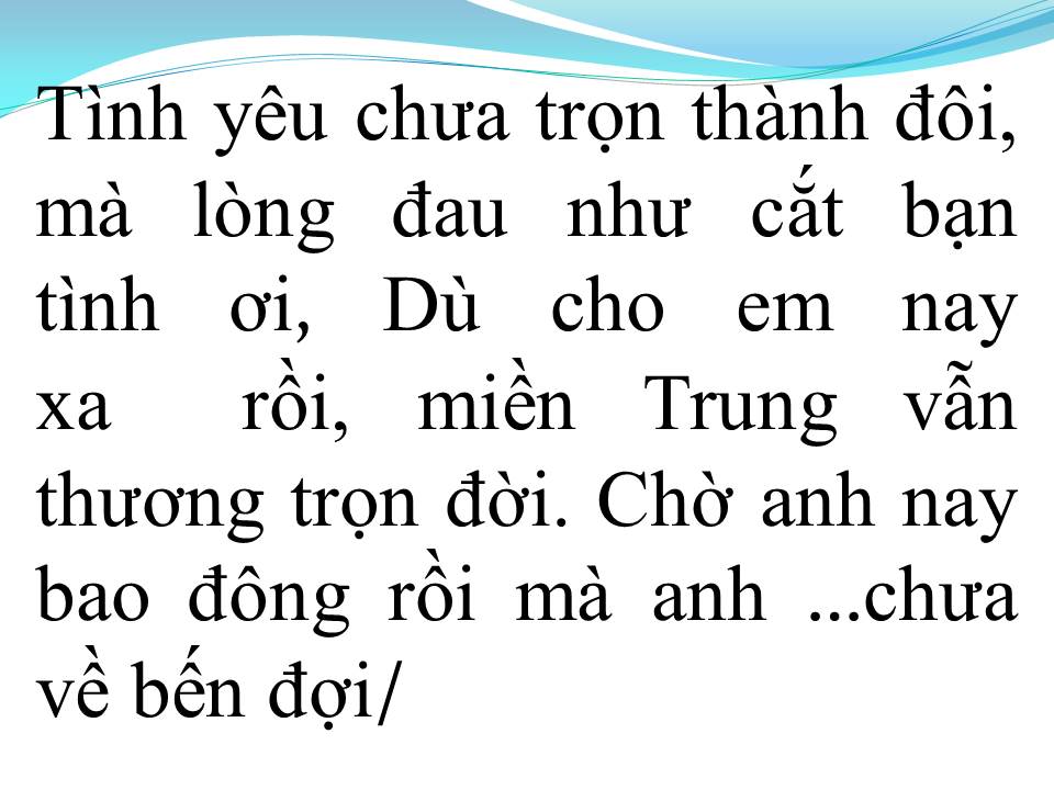 Lời bài hát MƯA CHIỀU MIỀN TRUNG