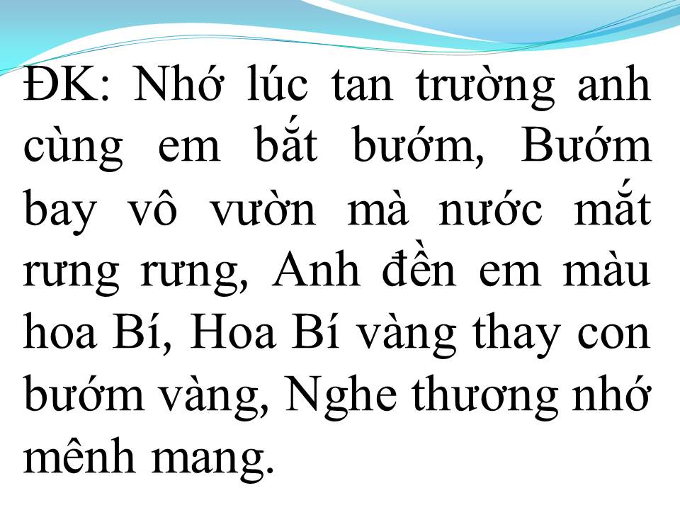 Lời bài hát MÀU HOA BÍ