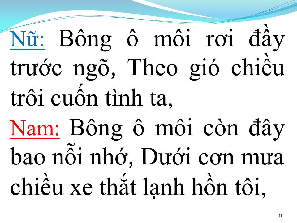 Lời bài hát BÔNG Ô MÔI (SONG CA)