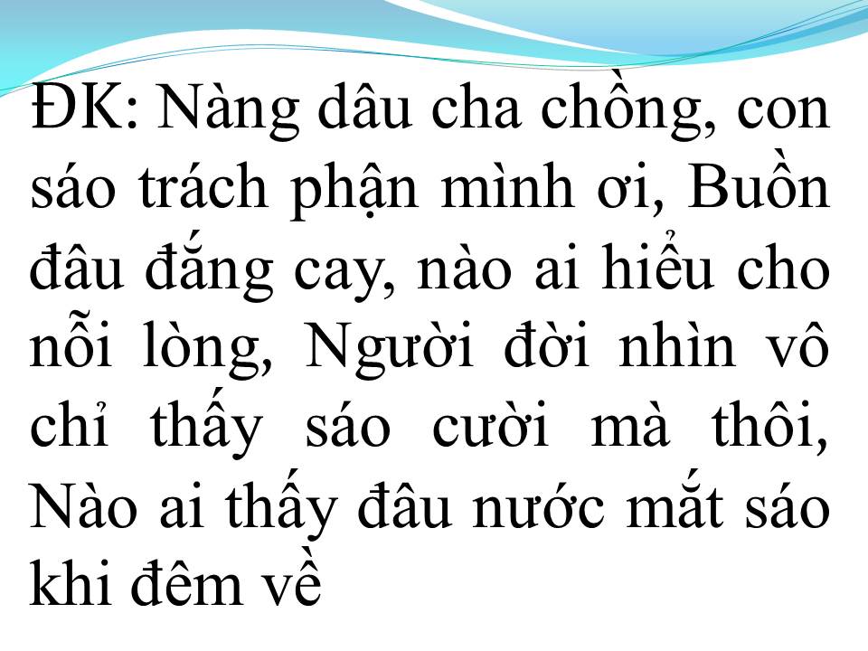 Lời bài hát CHA CHỒNG NÀNG DÂU