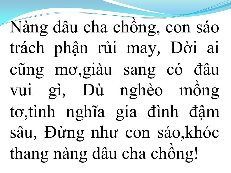 Lời bài hát CHA CHỒNG NÀNG DÂU