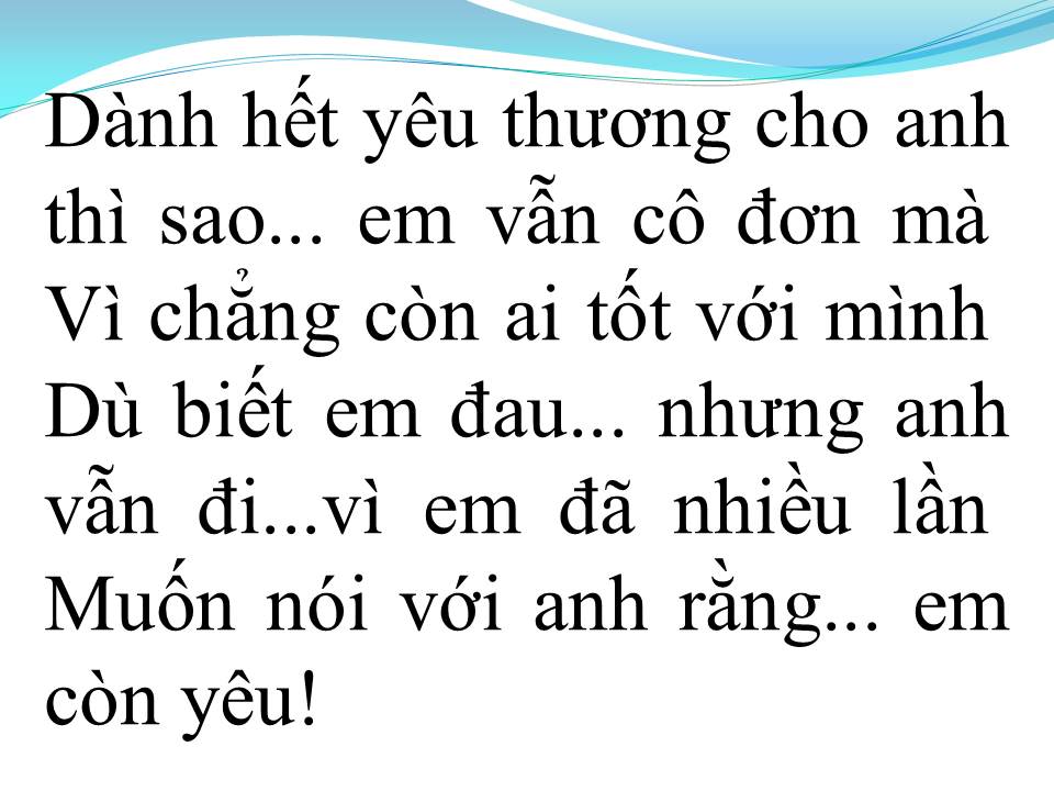 Lời bài hát YÊU ĐI RỒI ĐAU