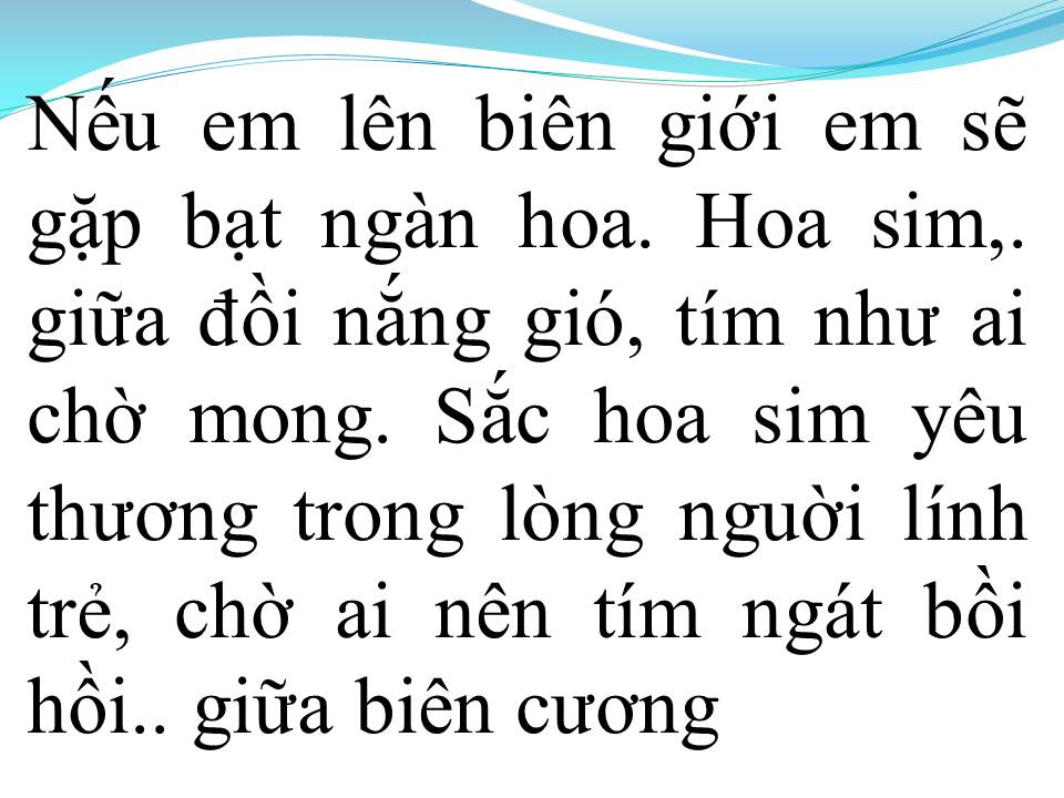 Lời bài hát HOA SIM BIÊN GIỚI