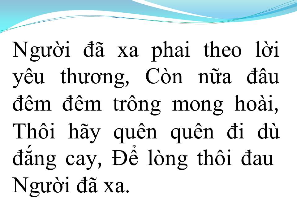 Lời bài hát NGƯỜI ĐÃ XA