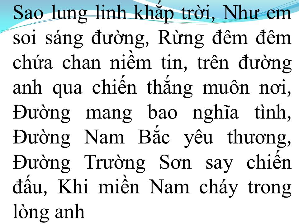 Lời bài hát ĐƯỜNG TRƯỜNG SƠN XE ANH QUA
