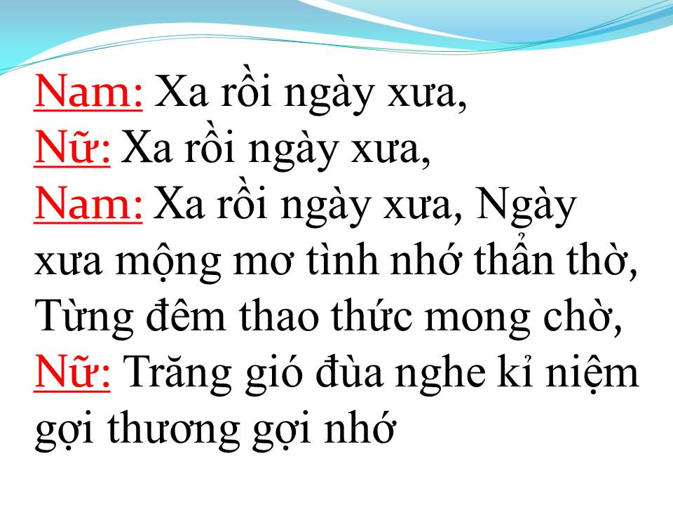 Lời bài hát XA RỒI NGÀY XƯA