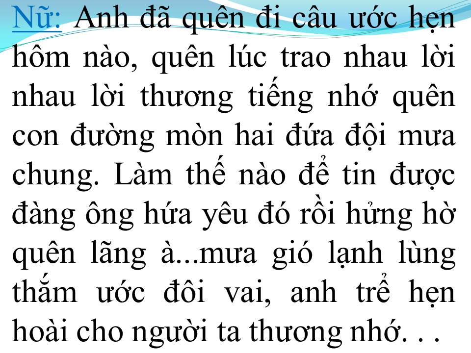 Lời bài hát HAI ĐỨA GIẬN NHAU (TÂN CỔ)