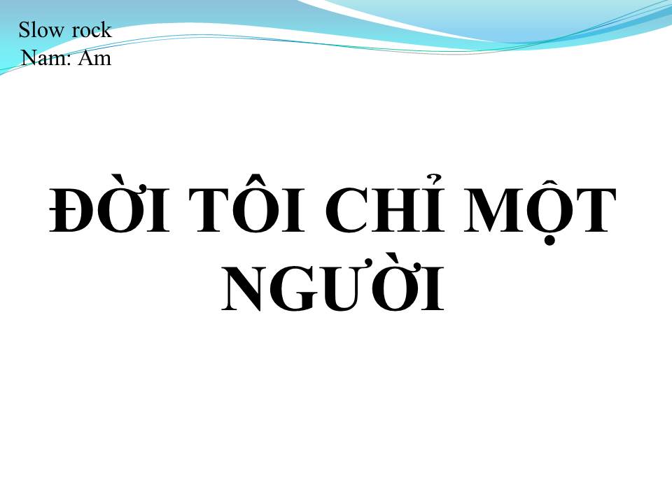 Lời bài hát ĐỜI TÔI CHỈ MỘT NGƯỜI