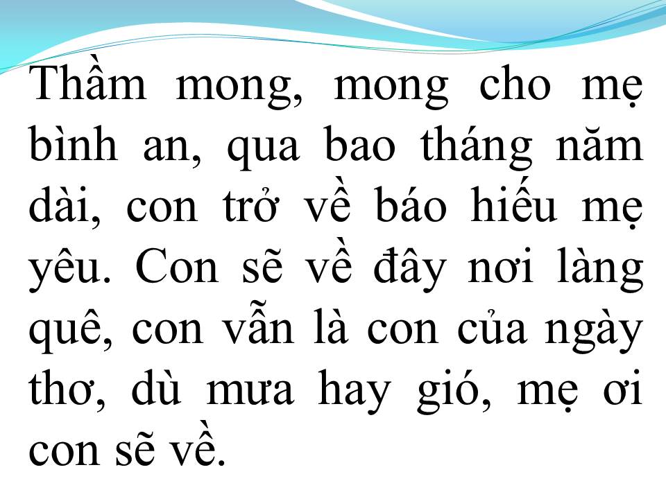 Lời bài hát MẸ ƠI CON SẼ VỀ