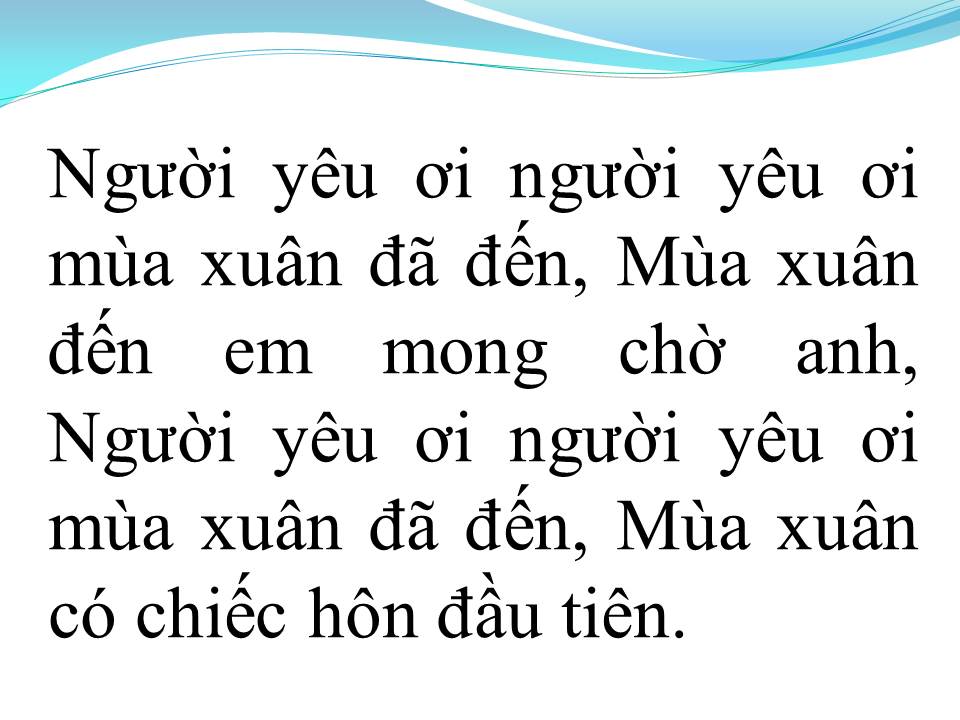 Lời bài hát NỤ HÔN MÙA XUÂN