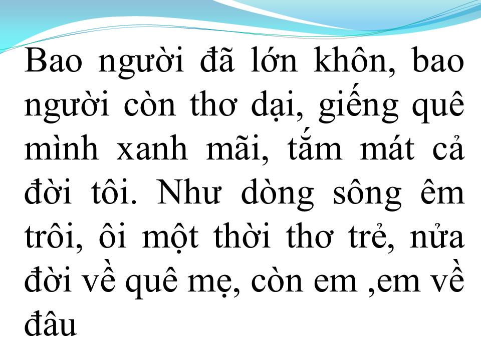 Lời bài hát GIẾNG QUÊ