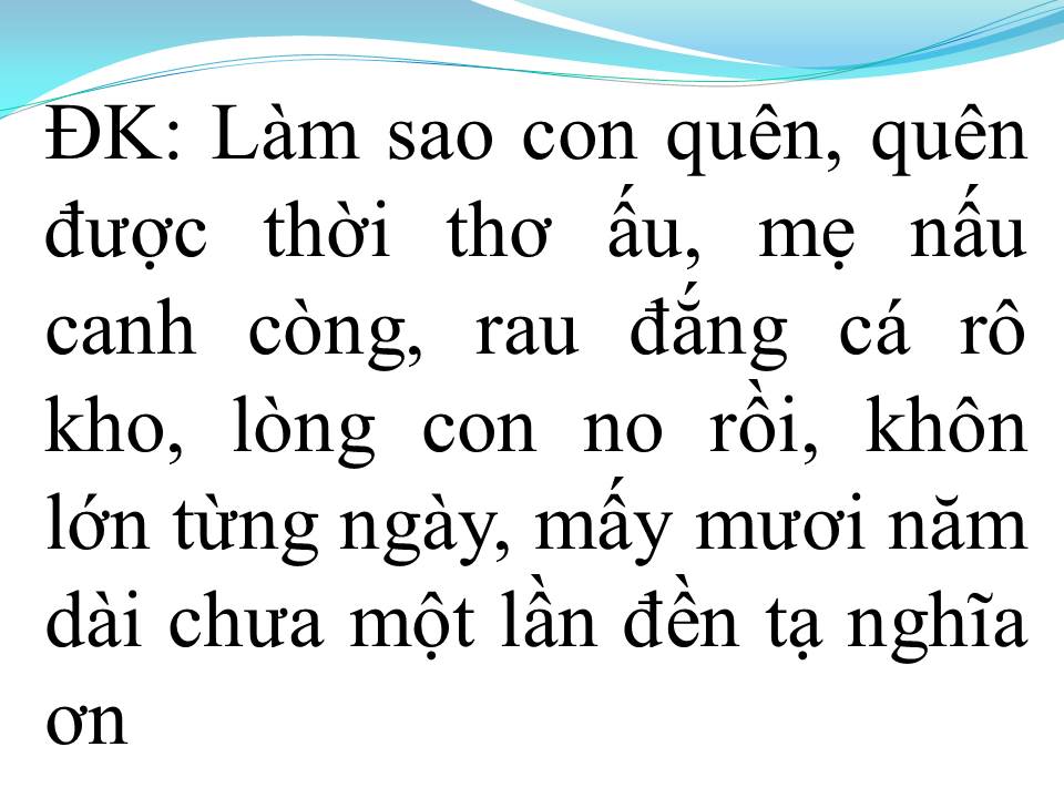 Lời bài hát CHIỀU ĐÔNG NHỚ MẸ