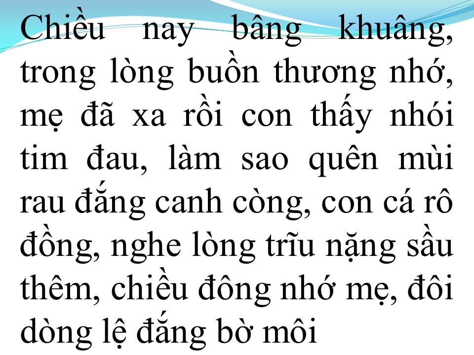 Lời bài hát CHIỀU ĐÔNG NHỚ MẸ