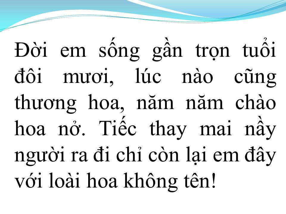 Lời bài hát CHUYỆN LOÀI HOA THỦY CHUNG