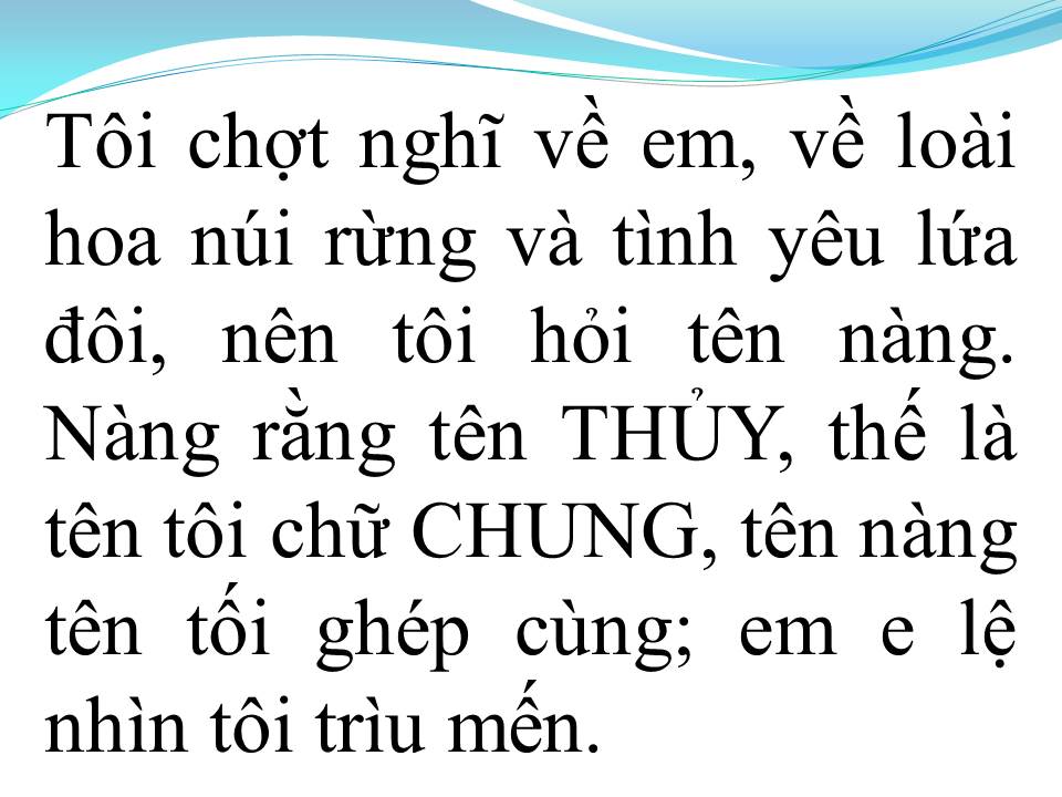Lời bài hát CHUYỆN LOÀI HOA THỦY CHUNG