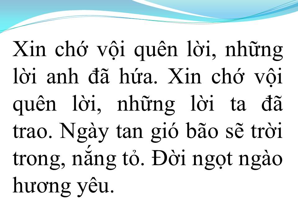 Lời bài hát ĐỢI TÔI VỀ