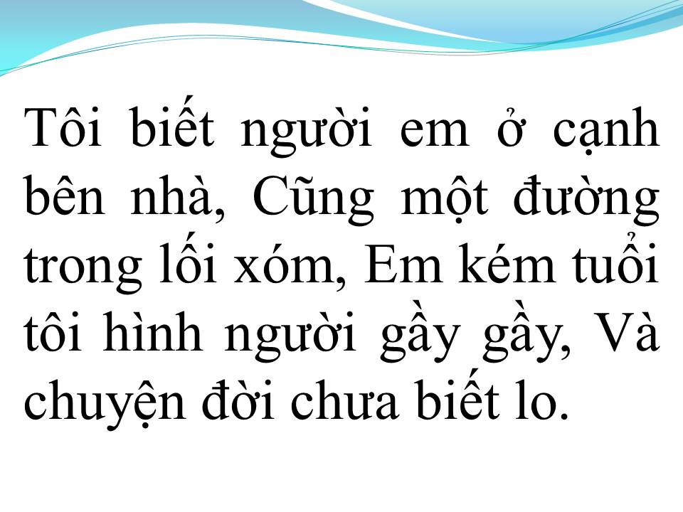 Lời bài hát NGƯỜI EM CÙNG XÓM