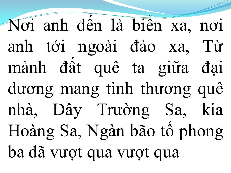 Lời bài hát NƠI ĐẢO XA