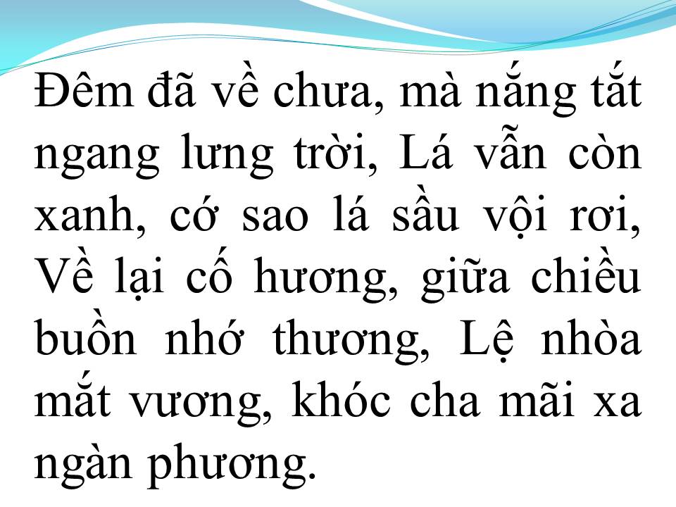 Lời bài hát NỖI NHỚ CHA