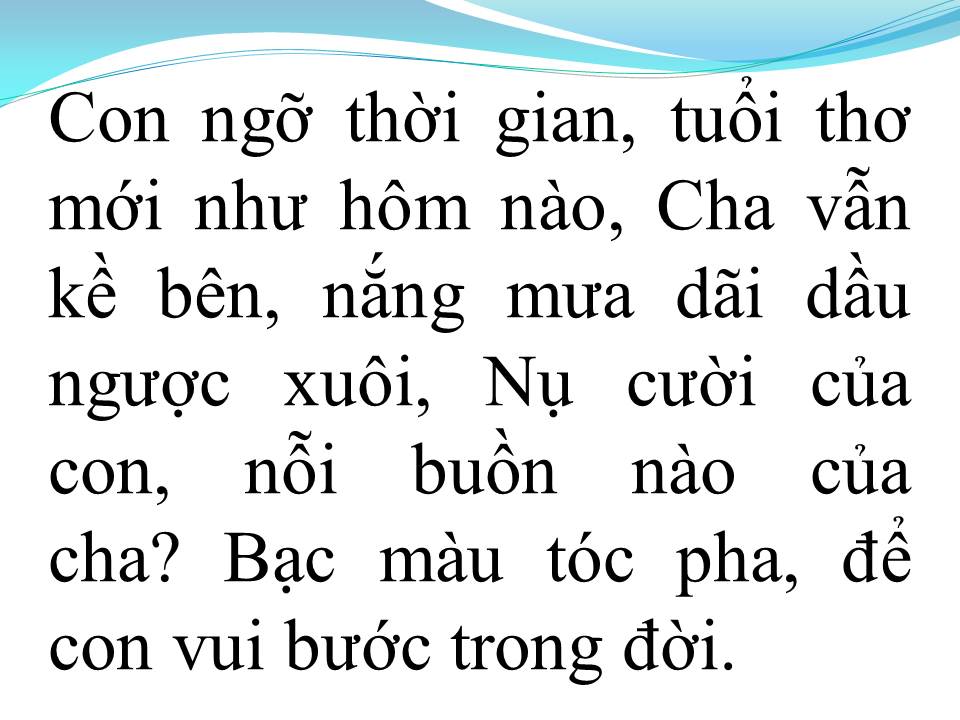 Lời bài hát NỖI NHỚ CHA