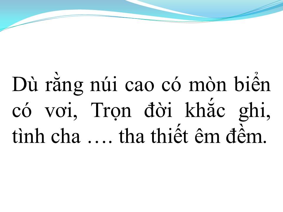 Lời bài hát NỖI NHỚ CHA