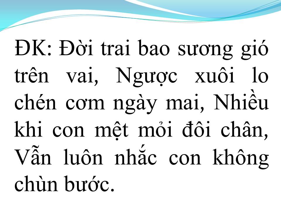 Lời bài hát MẸ ƠI CON NHỚ NHÀ