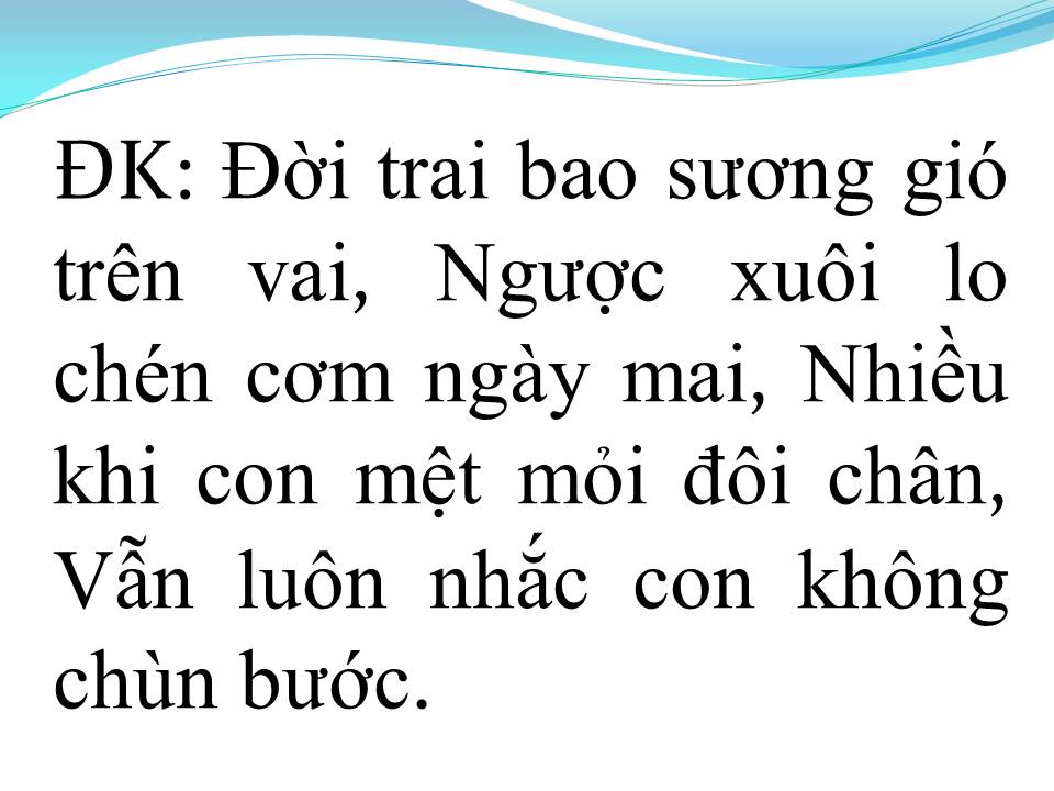 Lời bài hát MẸ ƠI CON NHỚ NHÀ