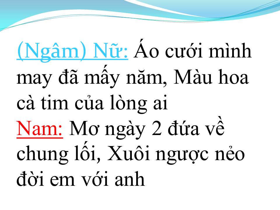 Lời bài hát ÁO CƯỚI MÀU HOA CÀ (TÂN CỔ)