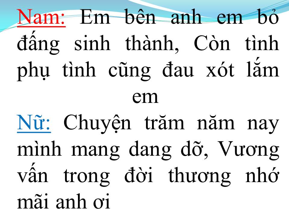Lời bài hát DUYÊN TÌNH BUỒN