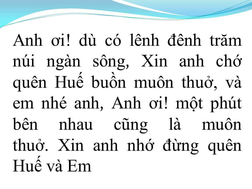 Lời bài hát HUẾ VÀ EM