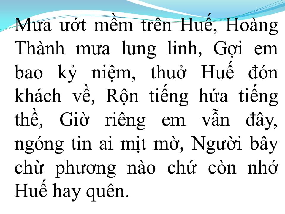 Lời bài hát HUẾ VÀ EM