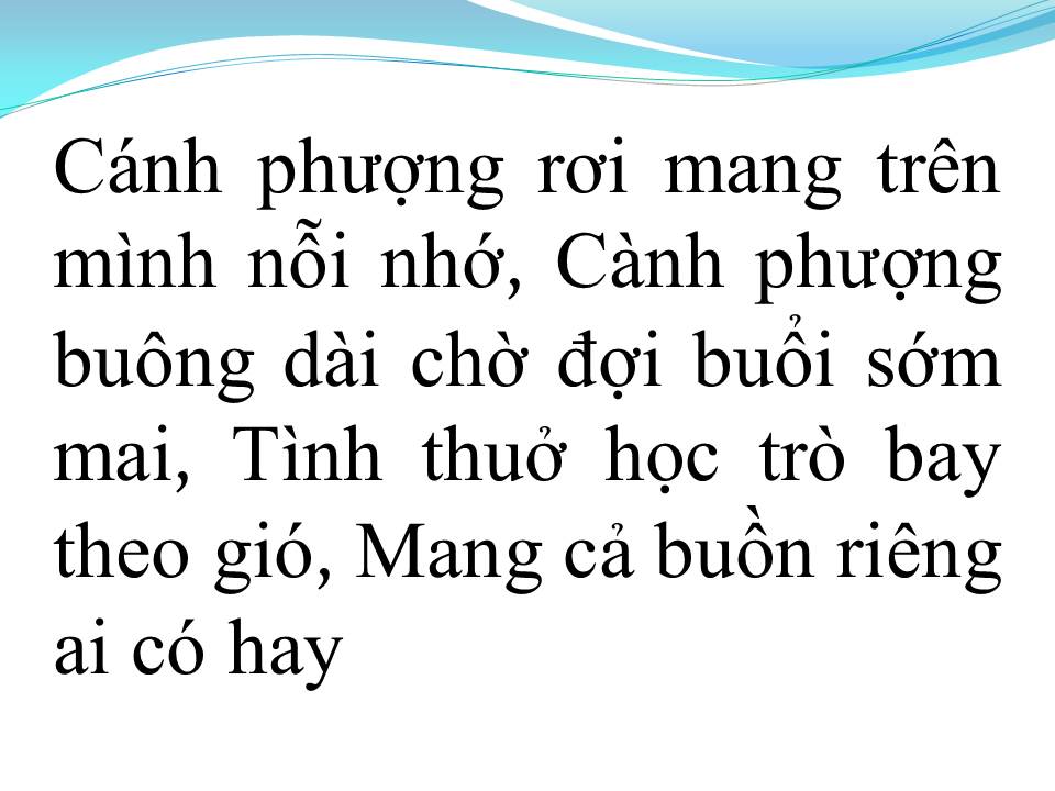 Lời bài hát NỔI BUỒN HOA PHƯỢNG (TÂN CỔ)