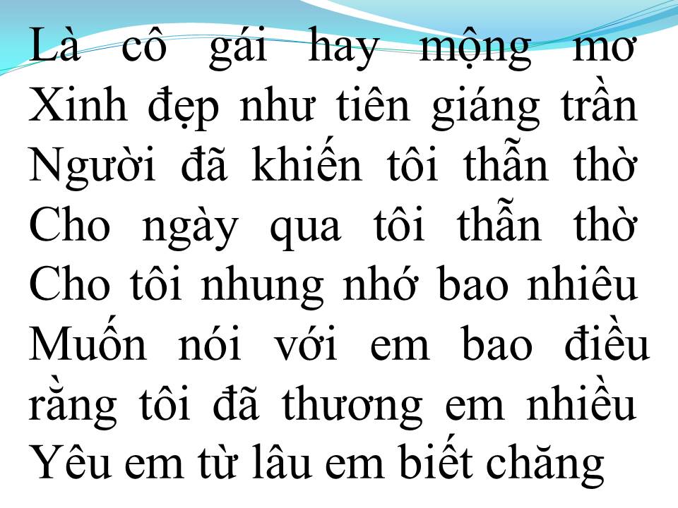 Lời bài hát CÔ GÁI M52