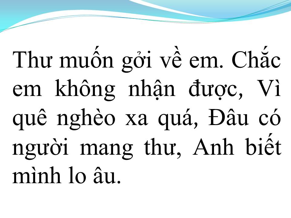 Lời bài hát THƯ CHO VỢ HIỀN