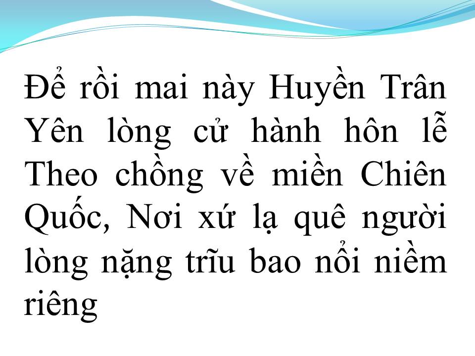 Lời bài hát HUYỀN TRÂN BIỆT KHẮC CHUNG (TÂN CỔ)