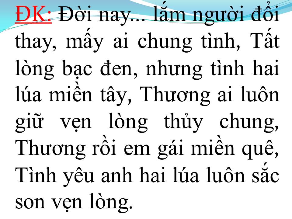 Lời bài hát HAI LÚA CHUNG TÌNH