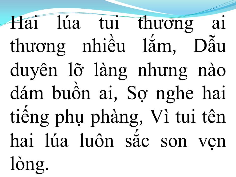 Lời bài hát HAI LÚA CHUNG TÌNH