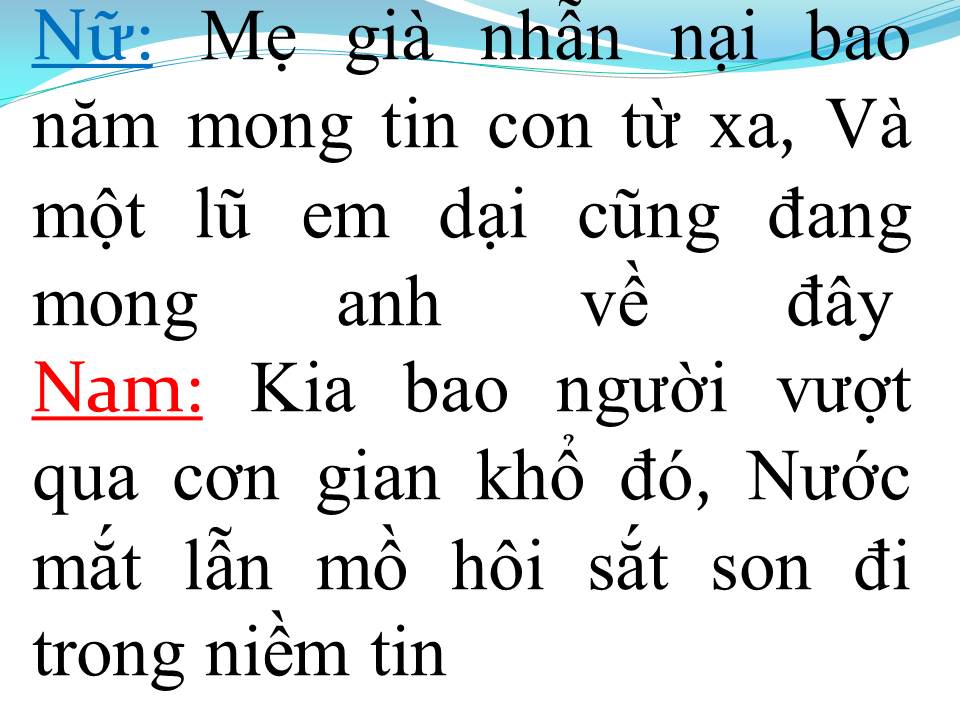 Lời bài hát NHỮNG NGƯỜI VƯỢT GIAN KHỔ