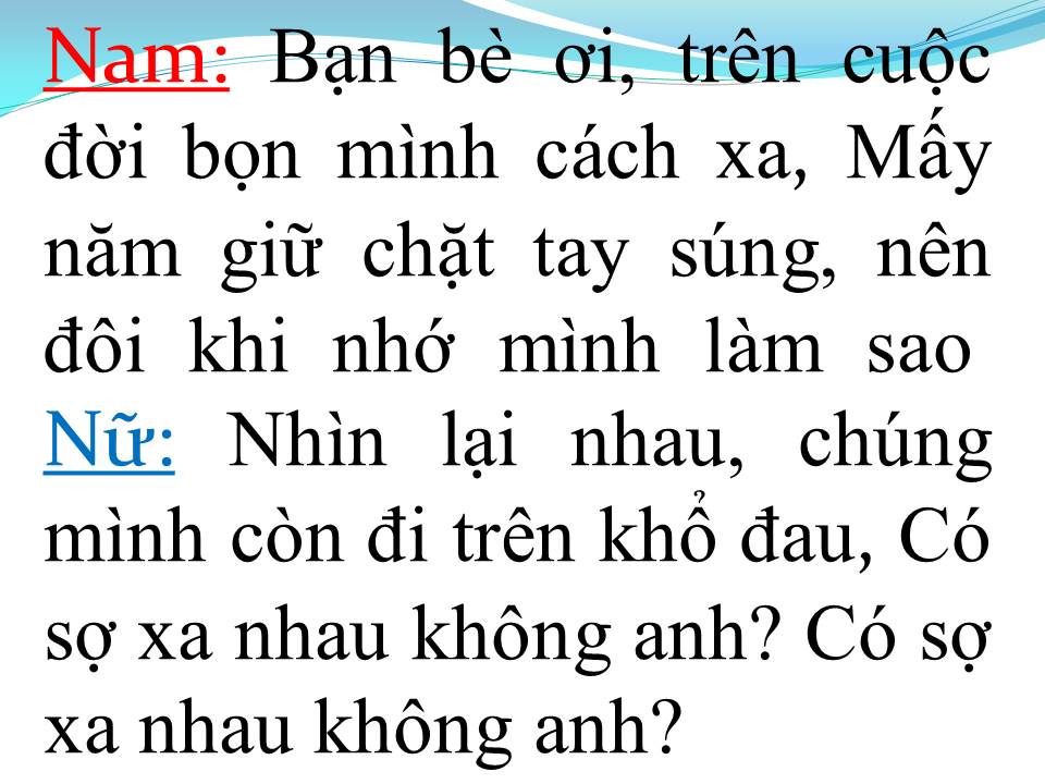 Lời bài hát NHỮNG NGƯỜI VƯỢT GIAN KHỔ