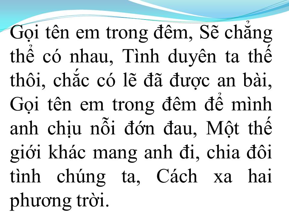 Lời bài hát GỌI TÊN EM TRONG ĐÊM
