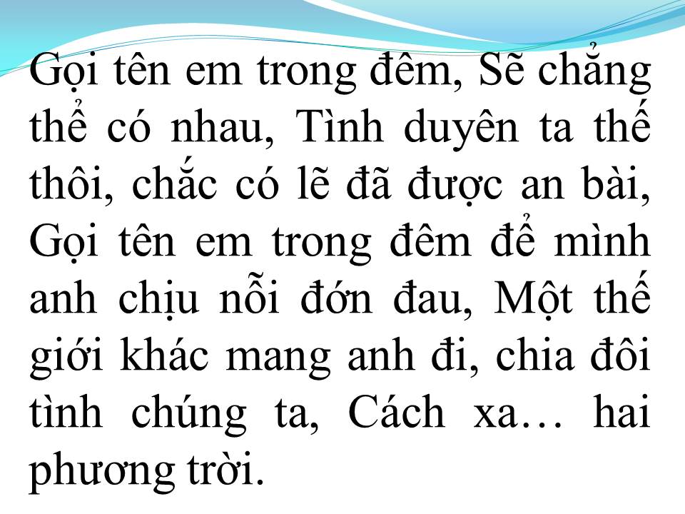 Lời bài hát GỌI TÊN EM TRONG ĐÊM