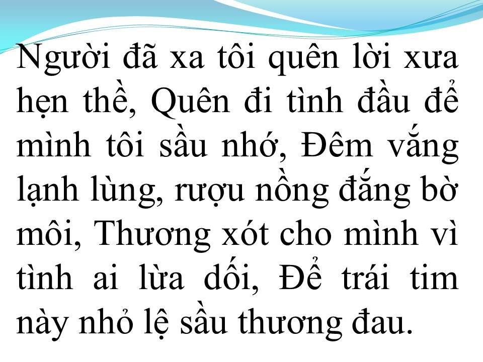 Lời bài hát MEN CAY TÌNH ĐỜI