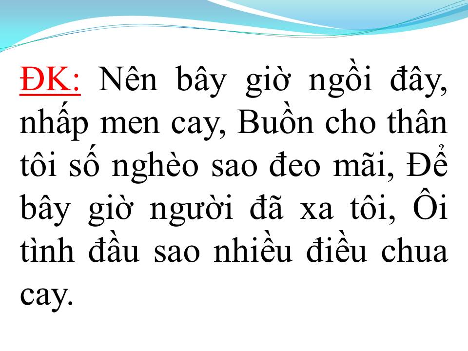 Lời bài hát MEN CAY TÌNH ĐỜI