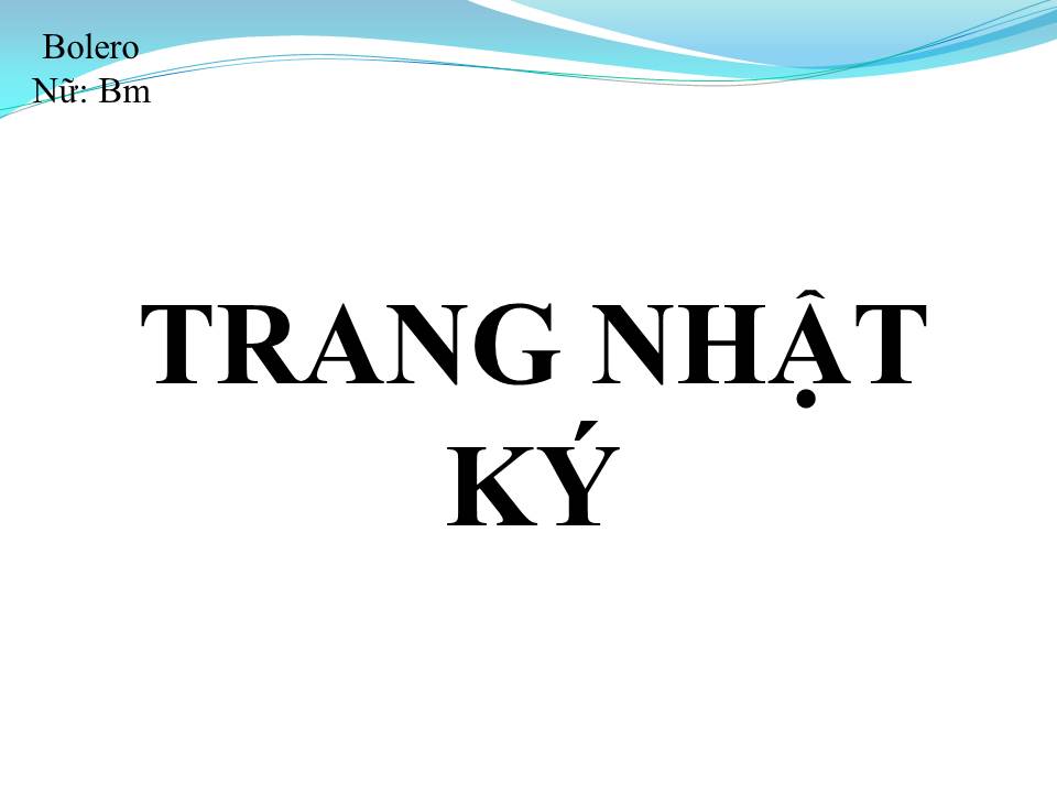 Lời bài hát TRANG NHẬT KÝ