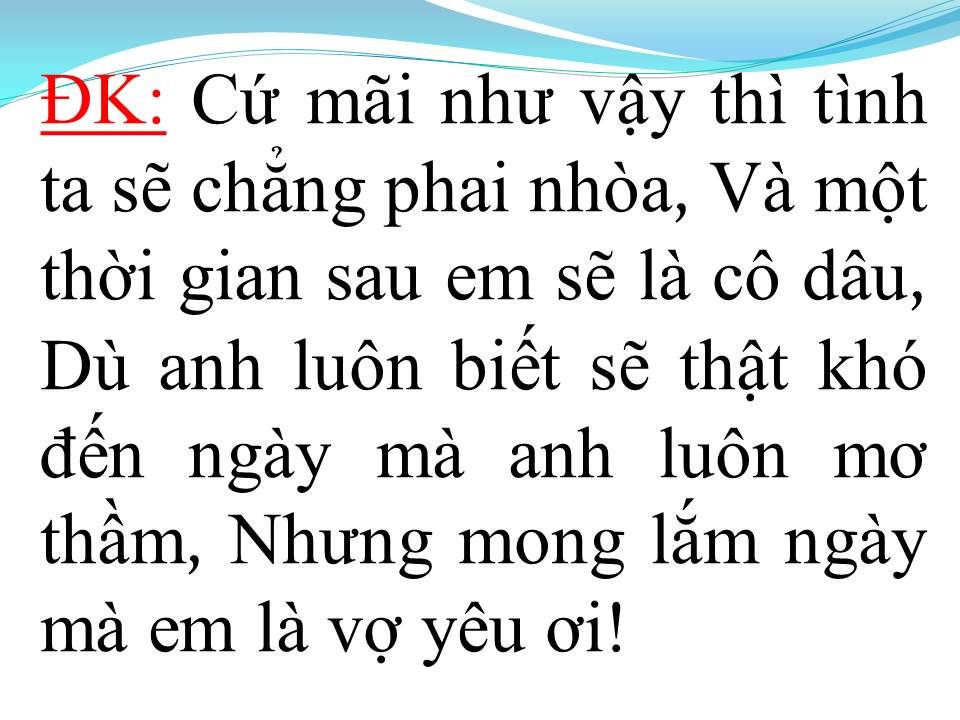 Lời bài hát VỢ YÊU
